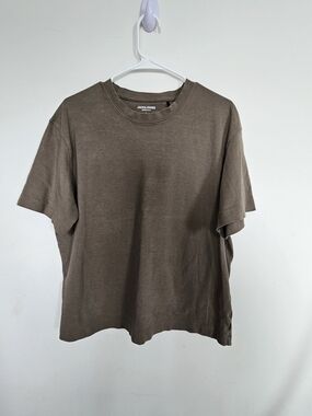 Jack & Jones Essentials Organic Cotton T-Shirt Brown Khaki Large L🔥
